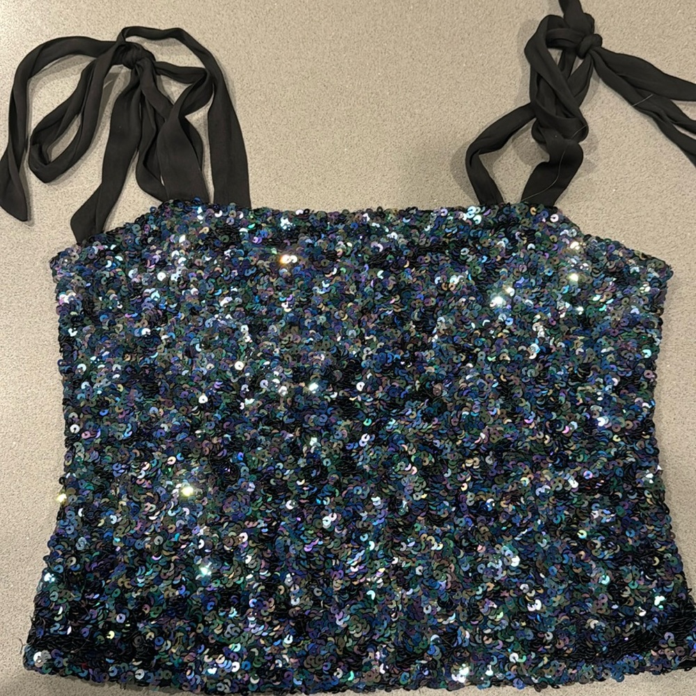 Free people sequin crop cami size medium